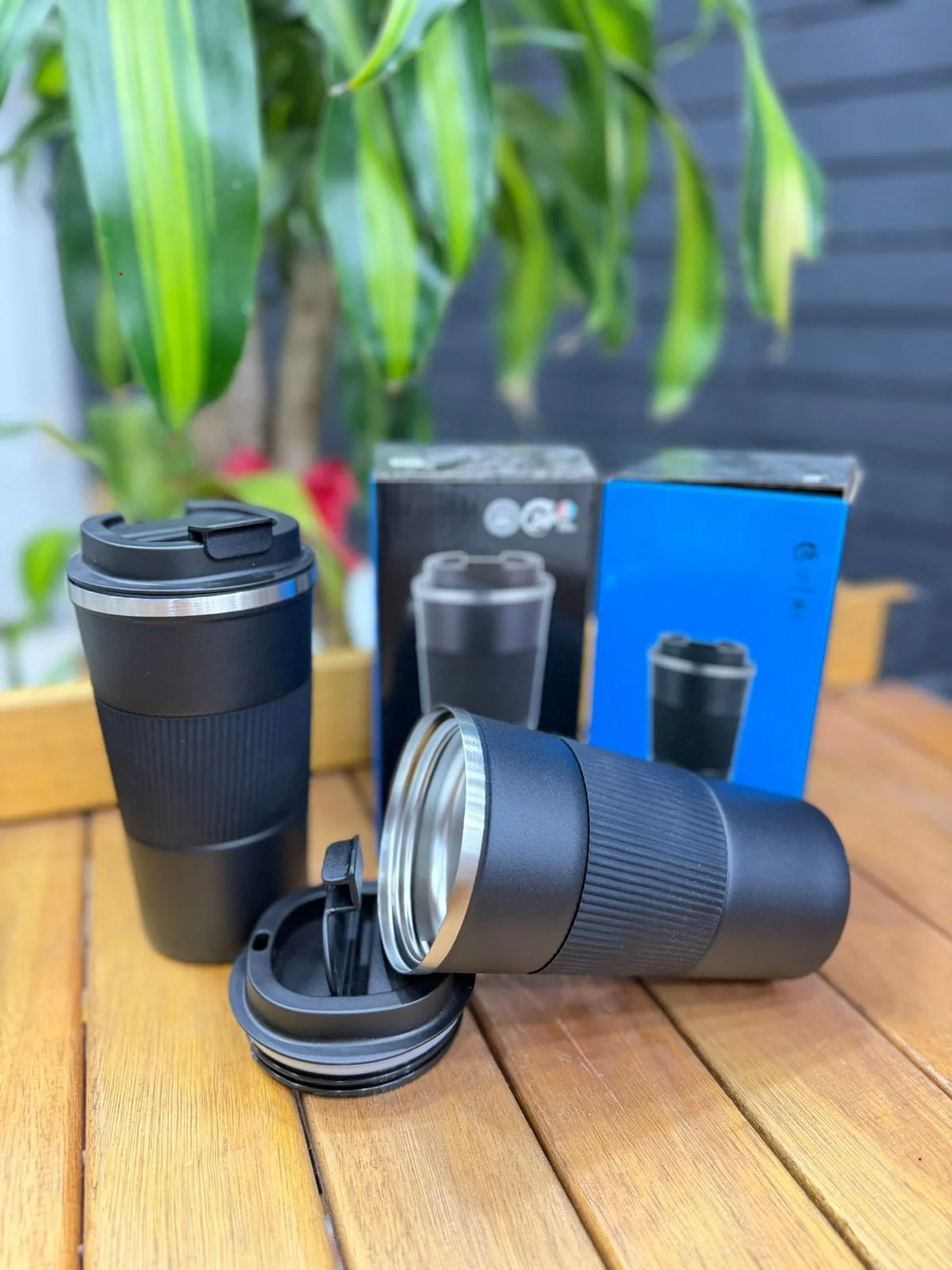 Vaso térmico de acero inoxidable con tapa hermética