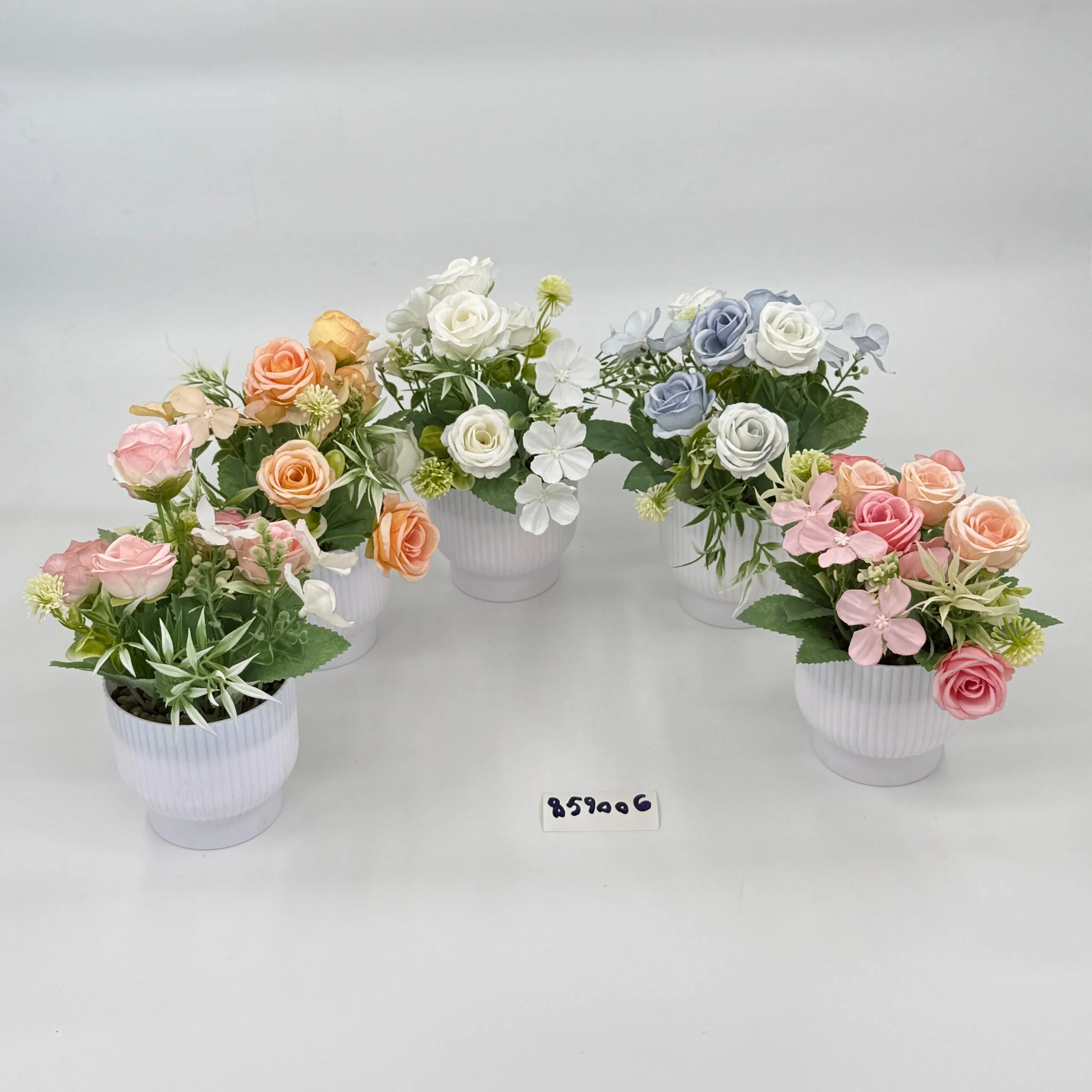 Macetas flores artificiales