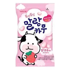 Lotte caramelos de leche sabor frutilla