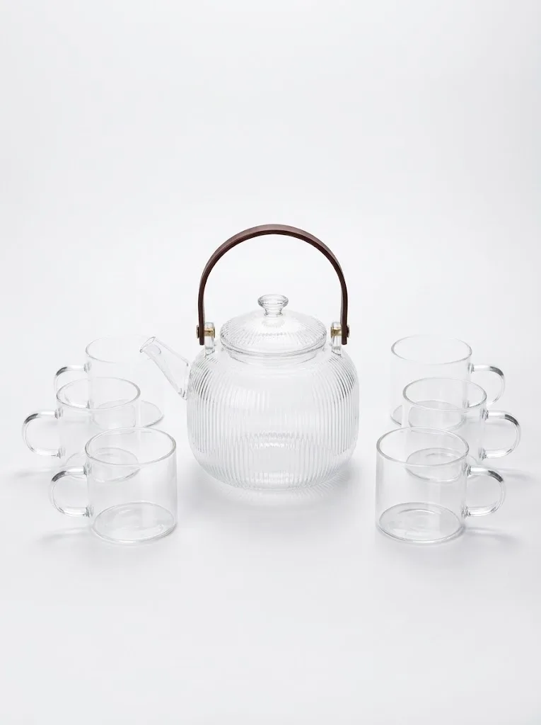 Set de Jarra y 6 vasos de cristal